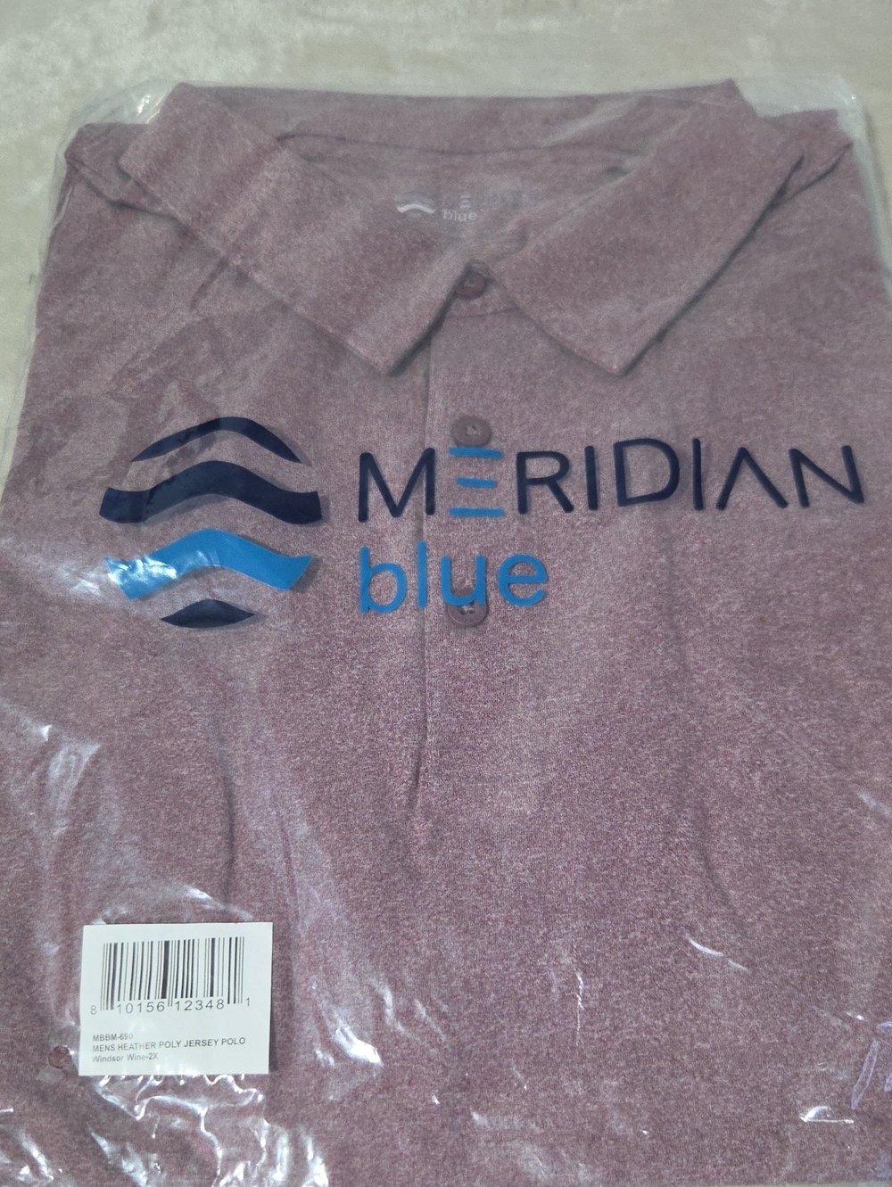 Men’s Heathered Polo Shirt — Mauve